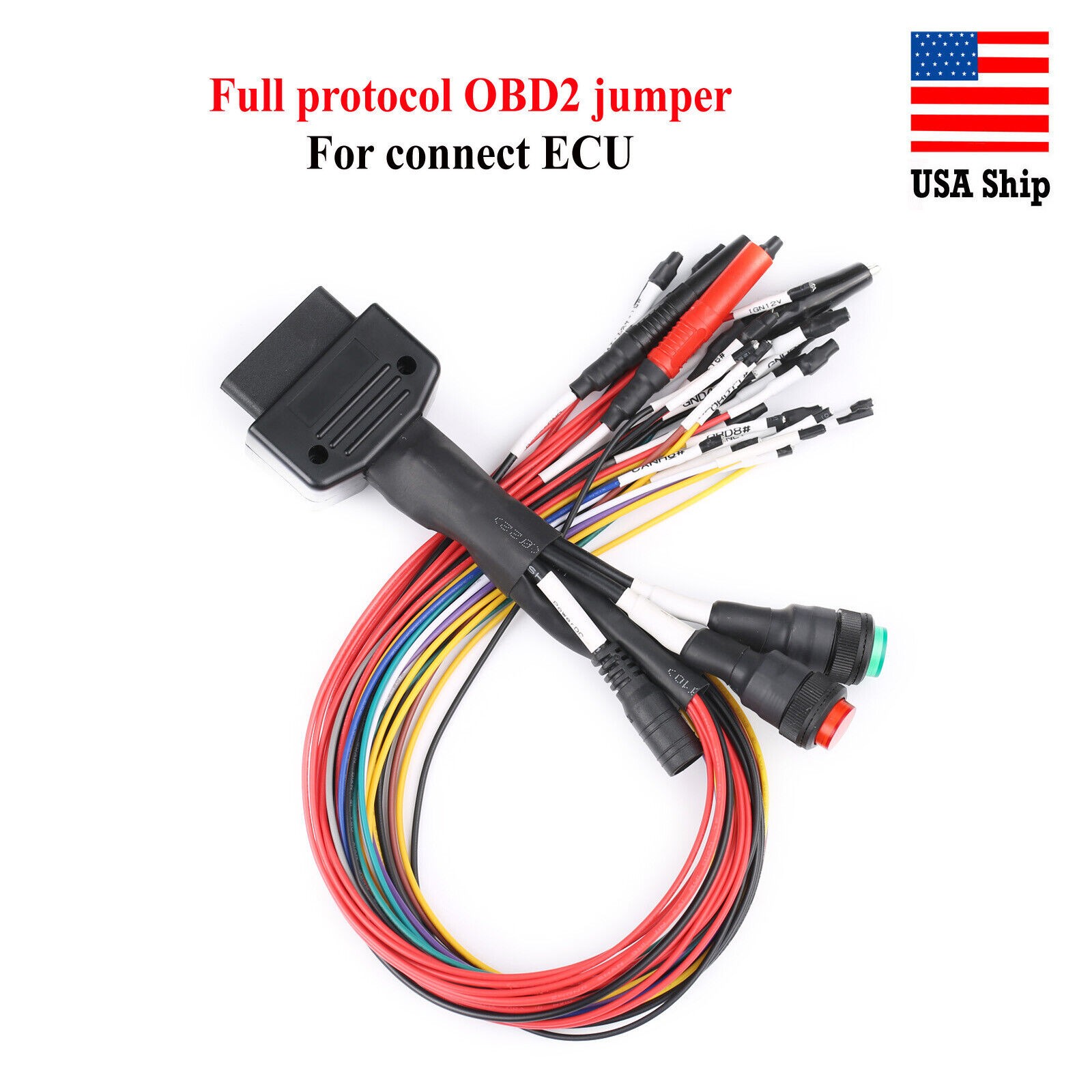 GODIAG Breakout Tricore Cable Full Protocol OBDII Jumper Cable Pinout Cable USA