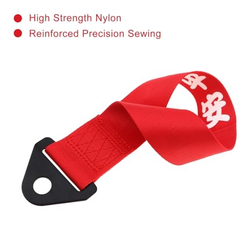 2pcs Car Modification Red Racing Tow Strap Handsome Boy+Seize the Day