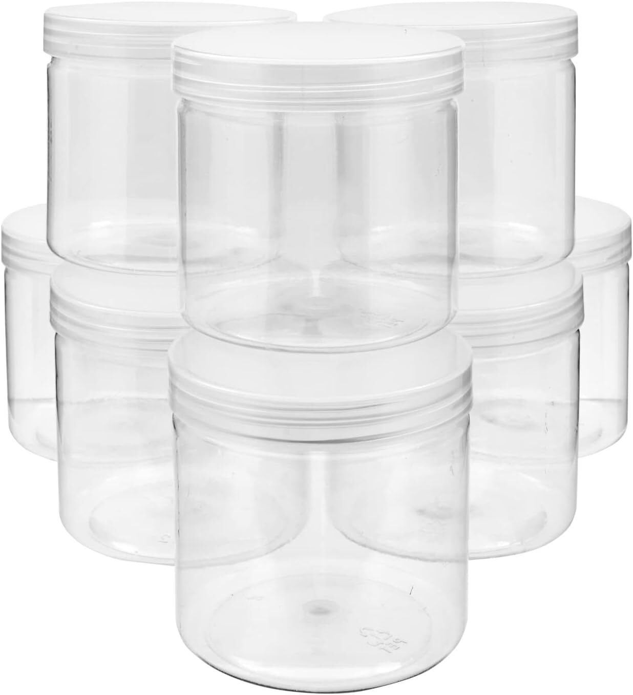 Juvale Slime Containers with Lids 8 Pack 12oz, 3.3 x x 3.2 inches, Clear
