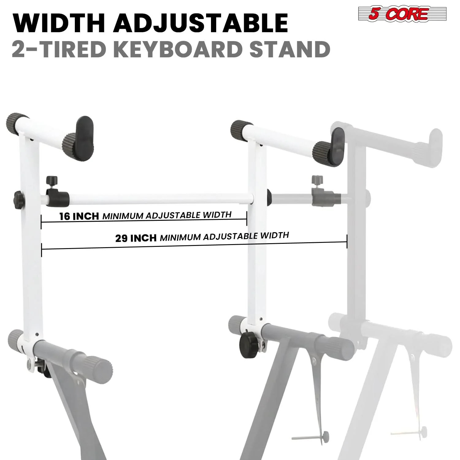 5 Core Keyboard Stand Adapter 2 Tier Adjustable Second Add On Extension