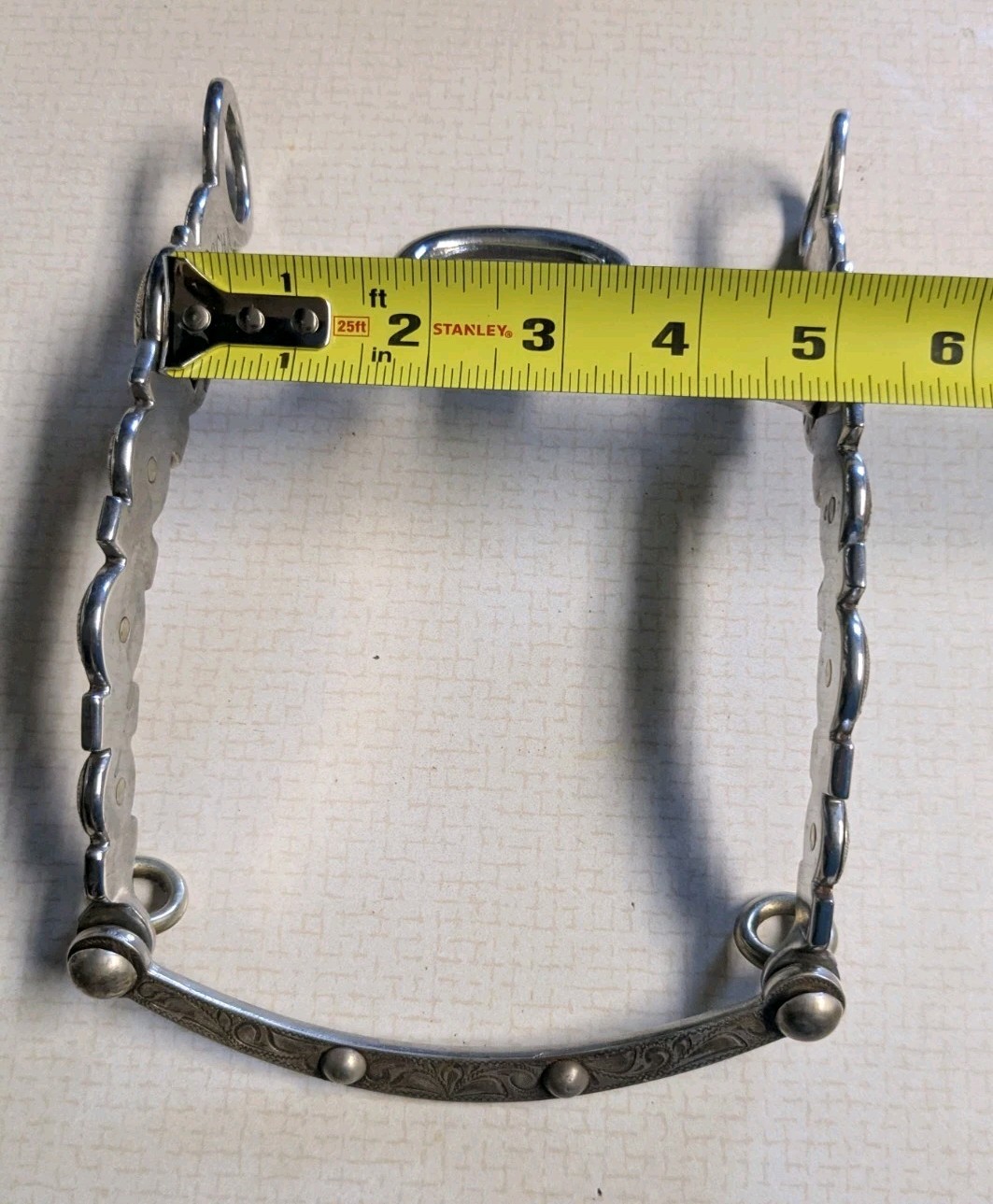 Engraved Sterling Silver Concho Cheeks and Slobber Bar