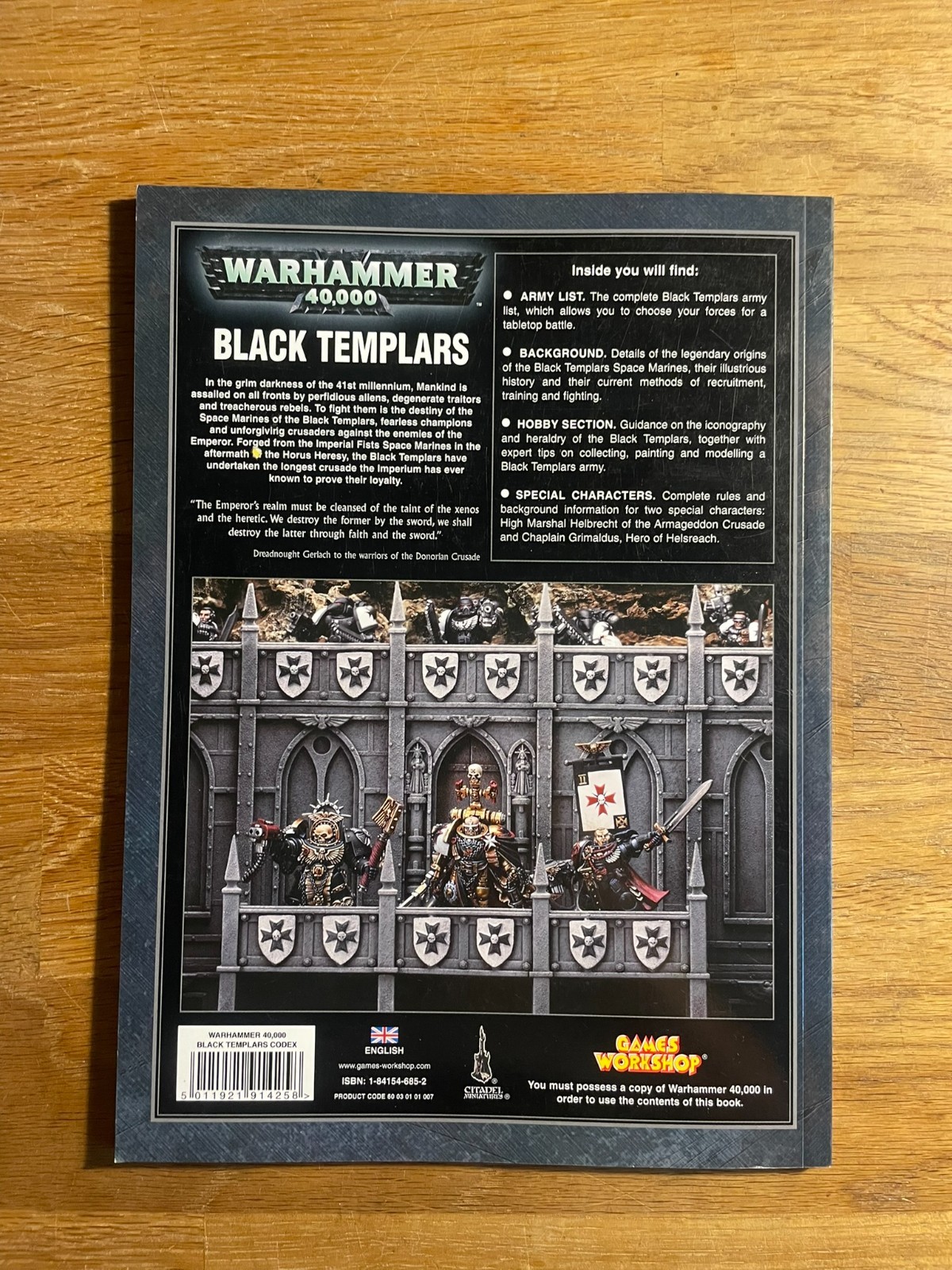 Games Workshop Warhammer 40k Black Templars Codex 4th Edition 2005 - excellent