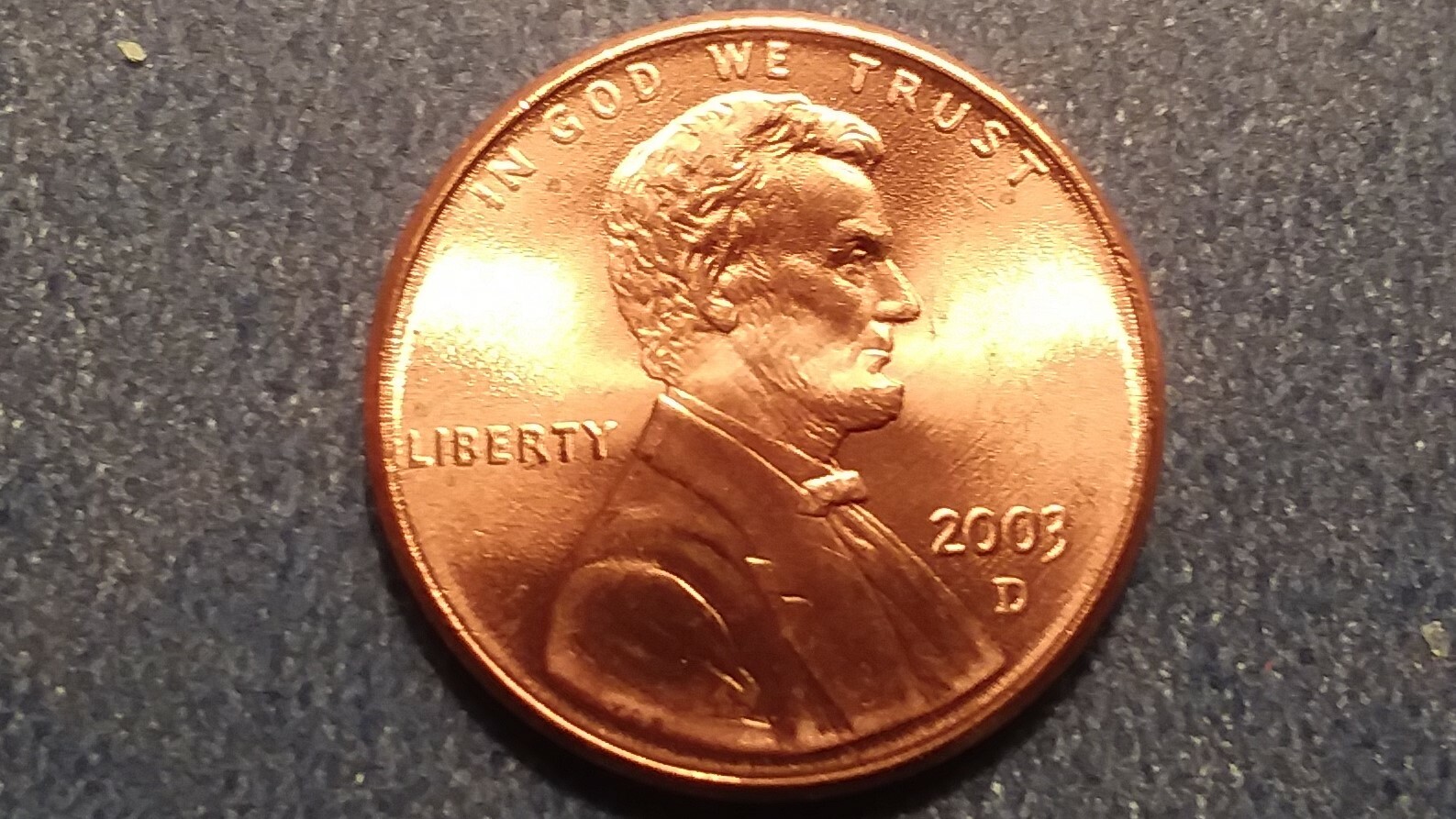 2003-D Brilliant Uncirculated Lincoln Cent.  Ships Free.  BU condition.