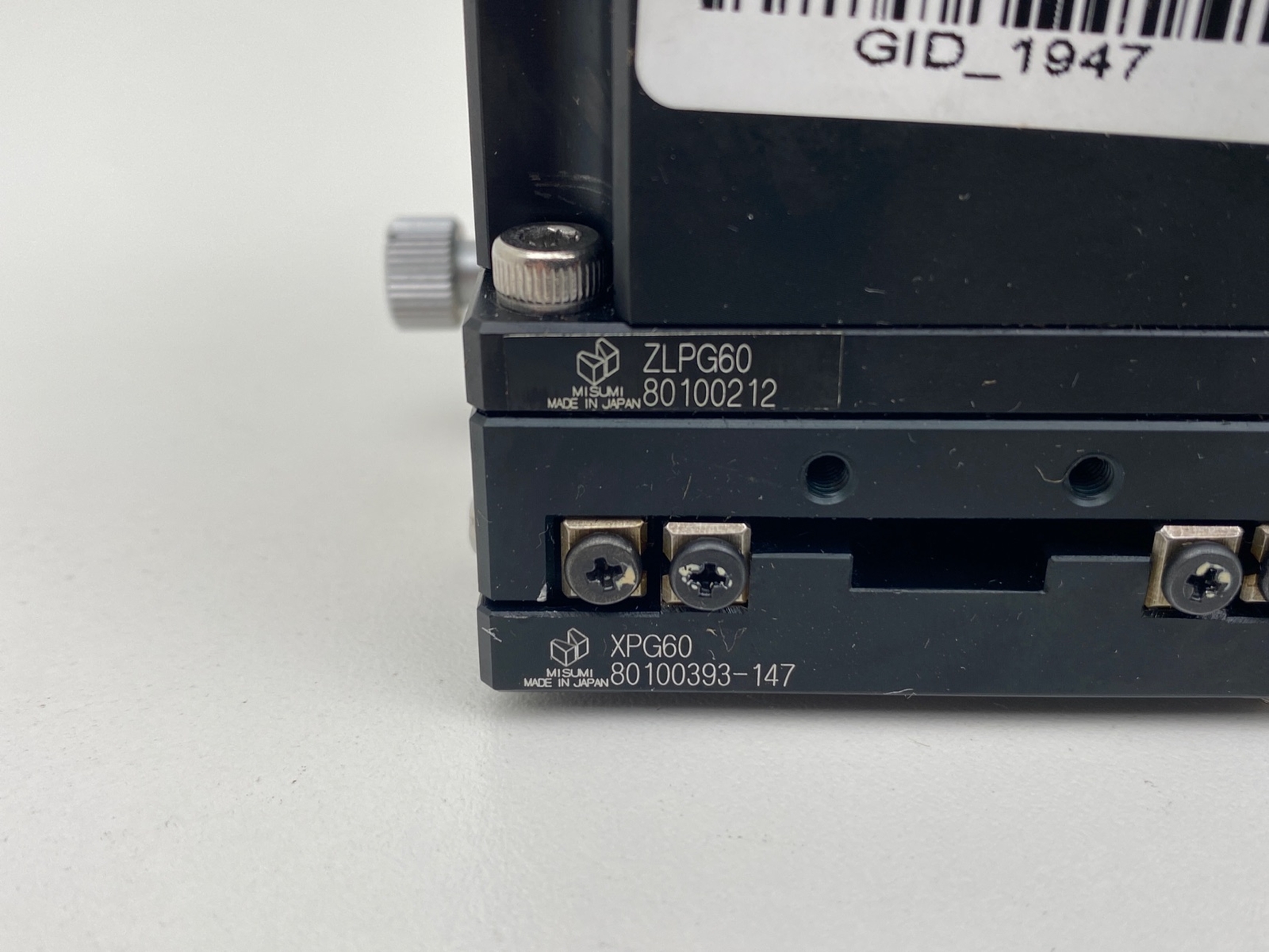 Misumi ZLPG60,XPG60 Manual Stages, Z-Axis ,X-Axis