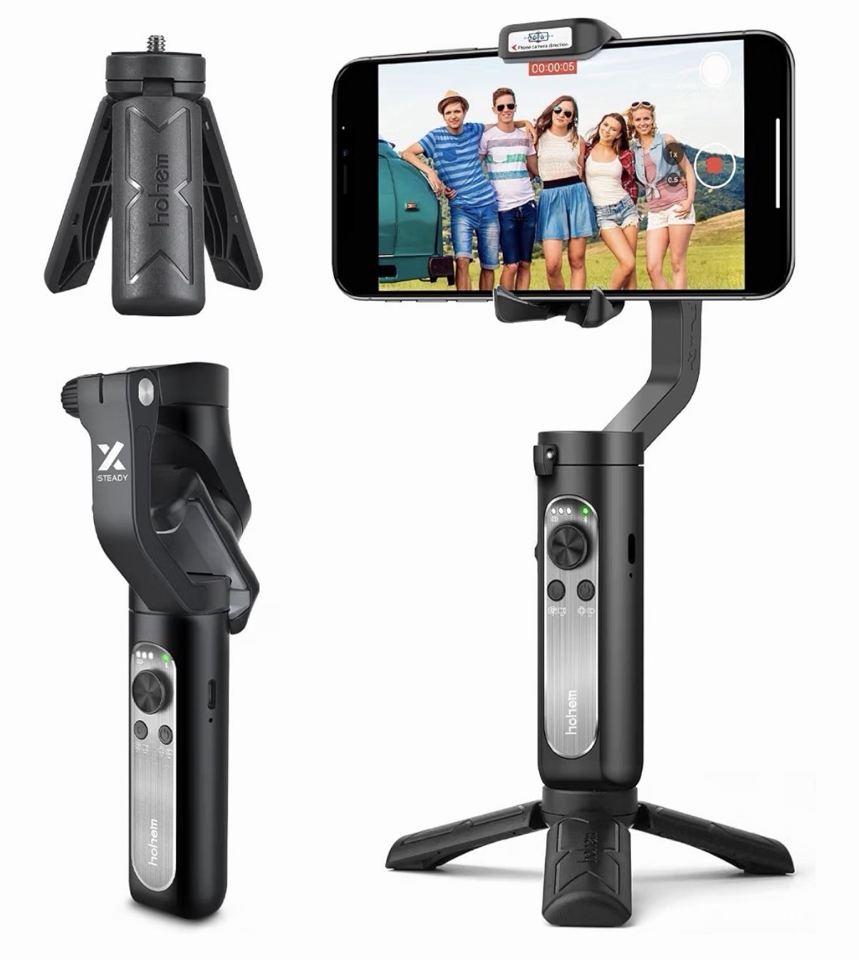 Hohem iSteady X Folding Smartphone Gimbal Stabilizer - Black