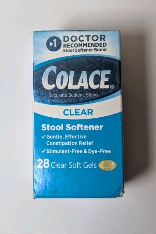Colace Clear Stool Softener 50mg 28 Soft Gels Exp 10/2026 New In Box