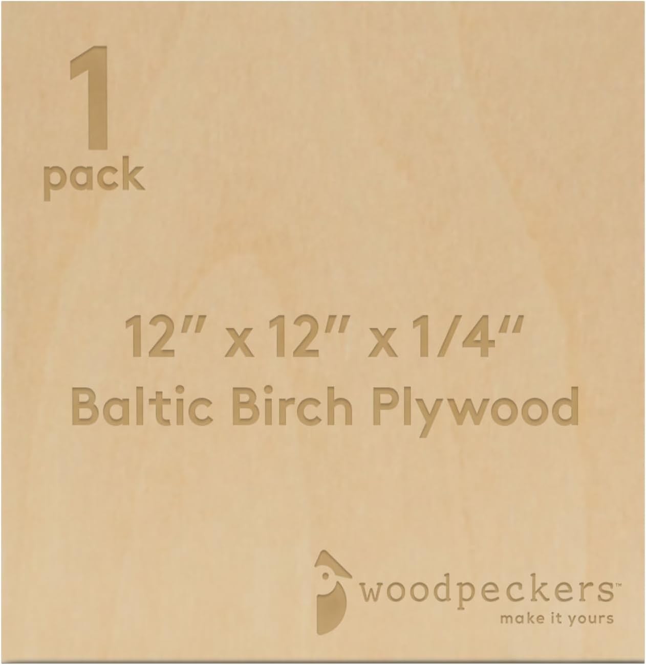 6 mm Baltic Birch Plywood 1/4 x 12 x 12 Inch, Box of 1 B/BB Grade Craft...