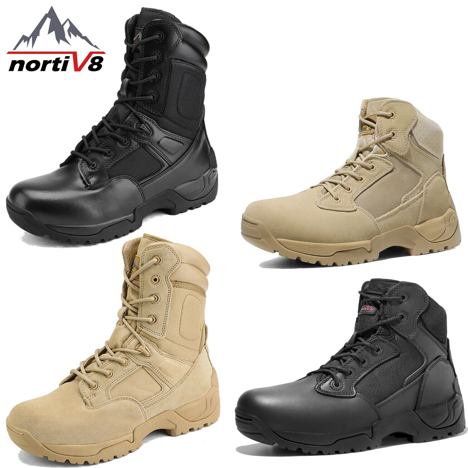 Men's Military Combat Tactical Work Boots Hiking Motorcycle Boots Size 6.5-15