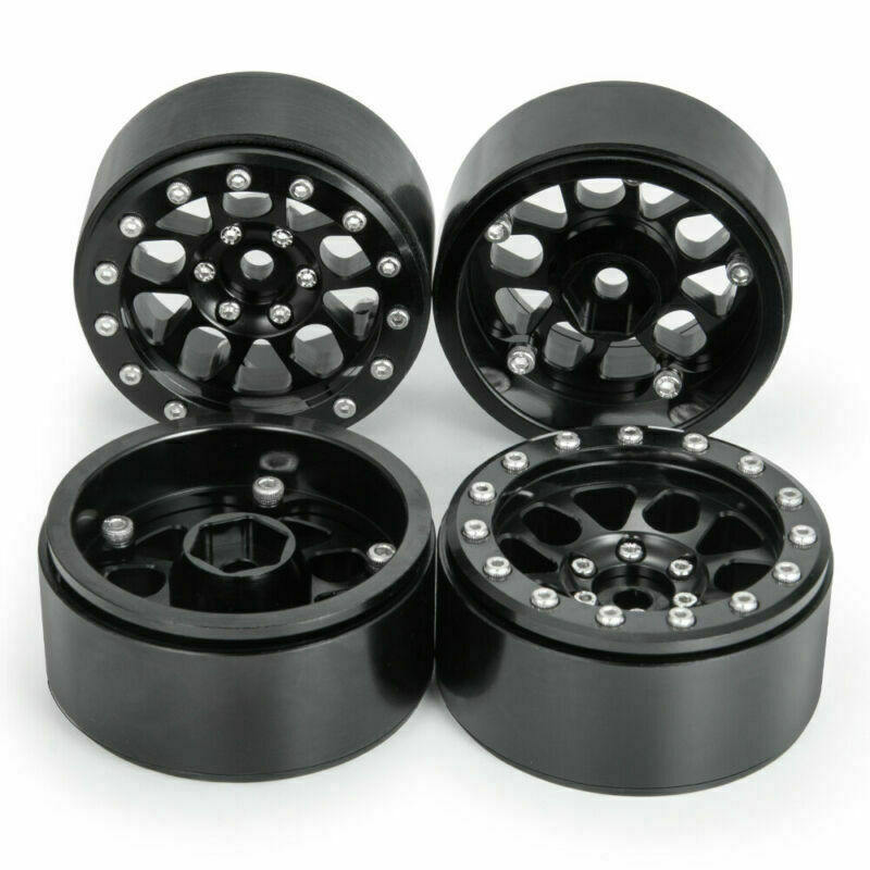 4PC 1.9" Metal Beadlock Wheel Rims for SCX10 RC Axial TRX-4 D90 90046 US