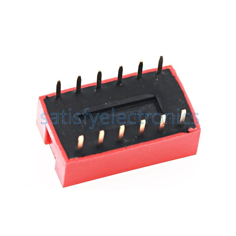 10PCS Slide Type Switch Module 2.54mm 6-Bit 6 Position Way DIP Red Pitch