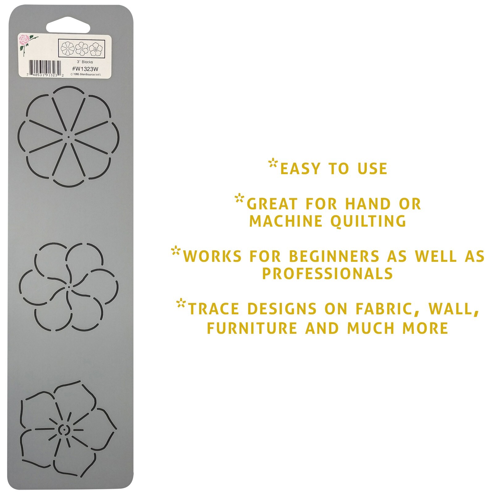Quilting Stencil Mini Flower Quilt Patterns 3" Floral Blocks Quilters Template