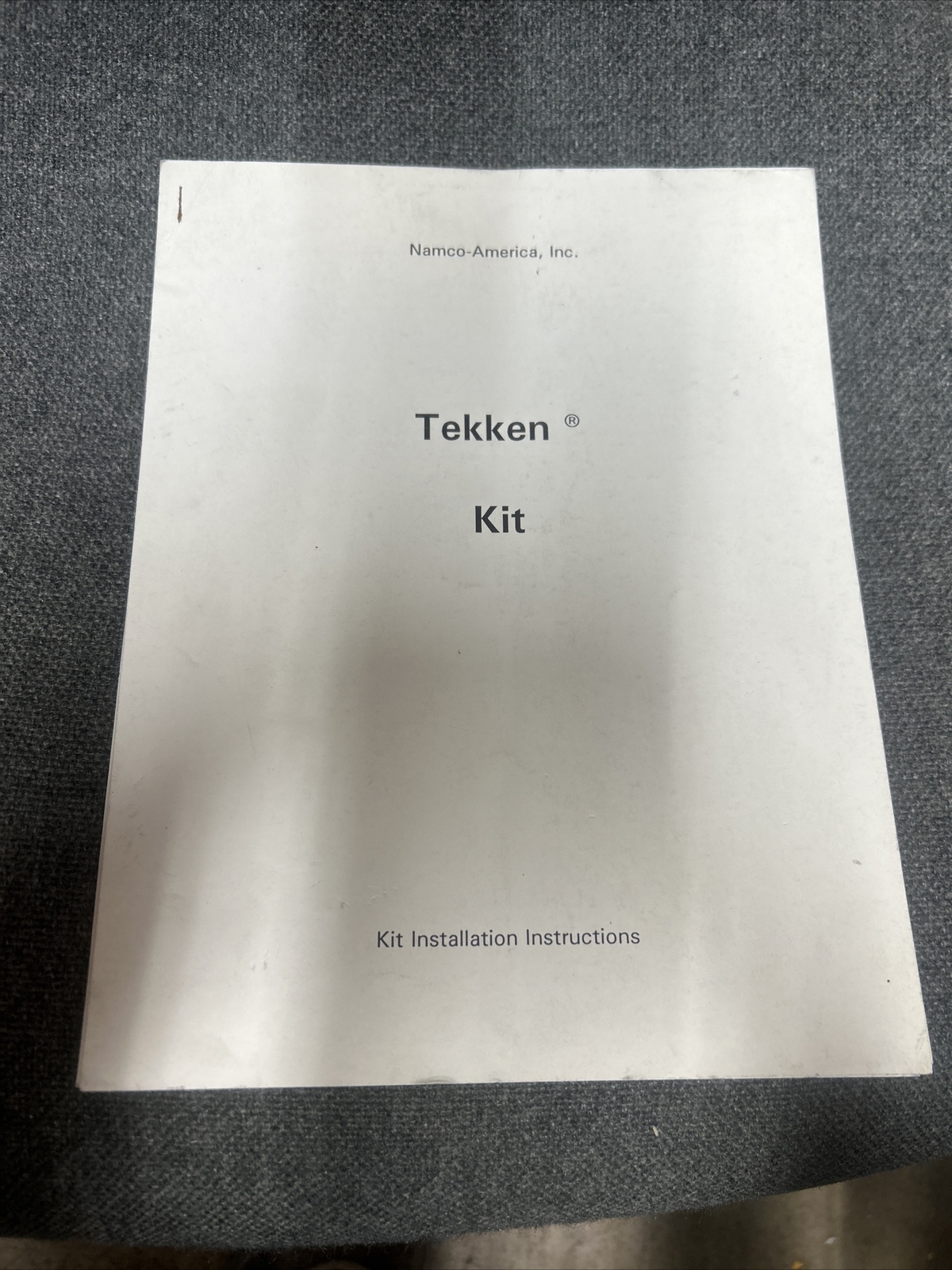 Namco-America TEKKEN Kit Arcade Video Game Manual - good used original