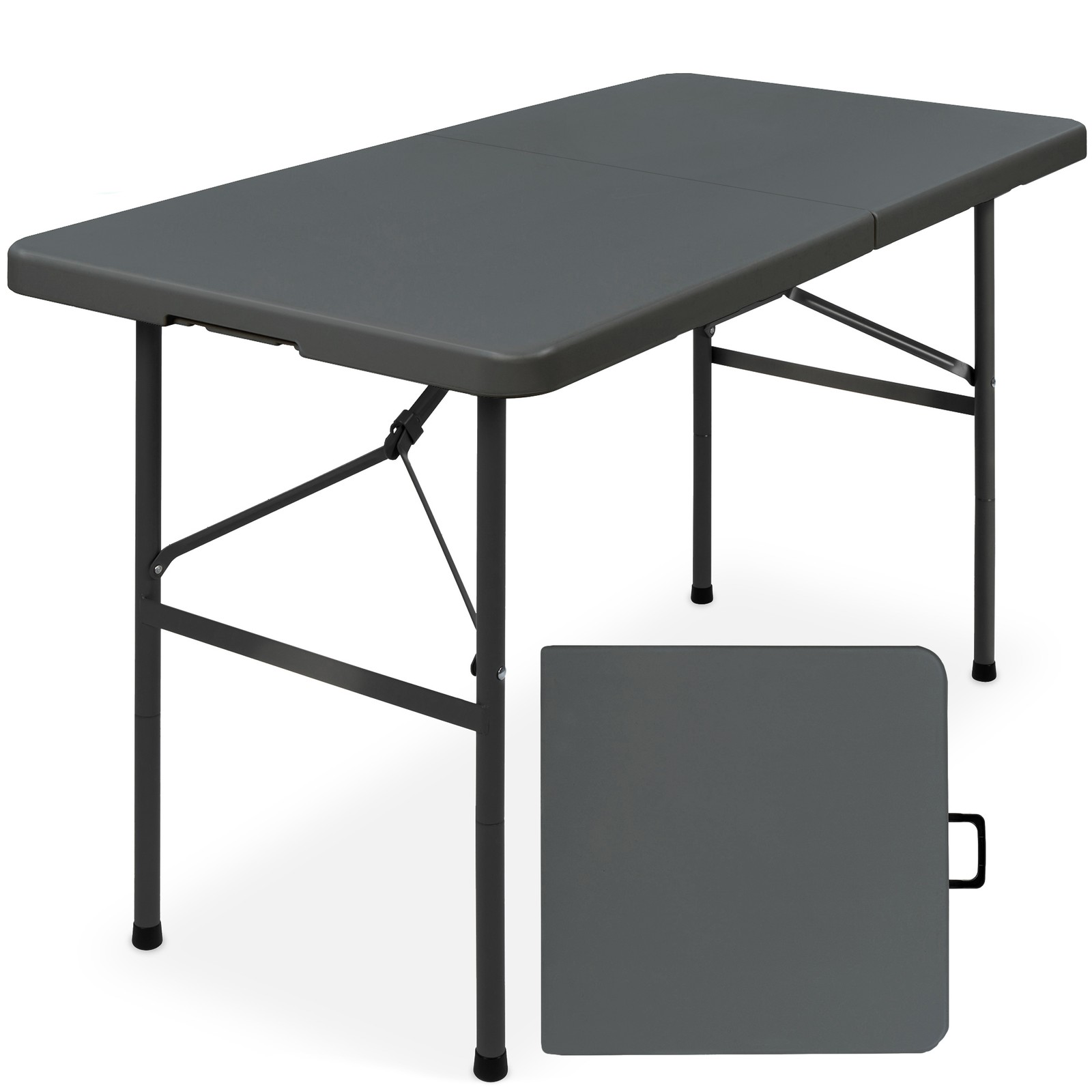 Best Choice Products Portable Folding Plastic Dining Table w/ Handle Lock - 4ft