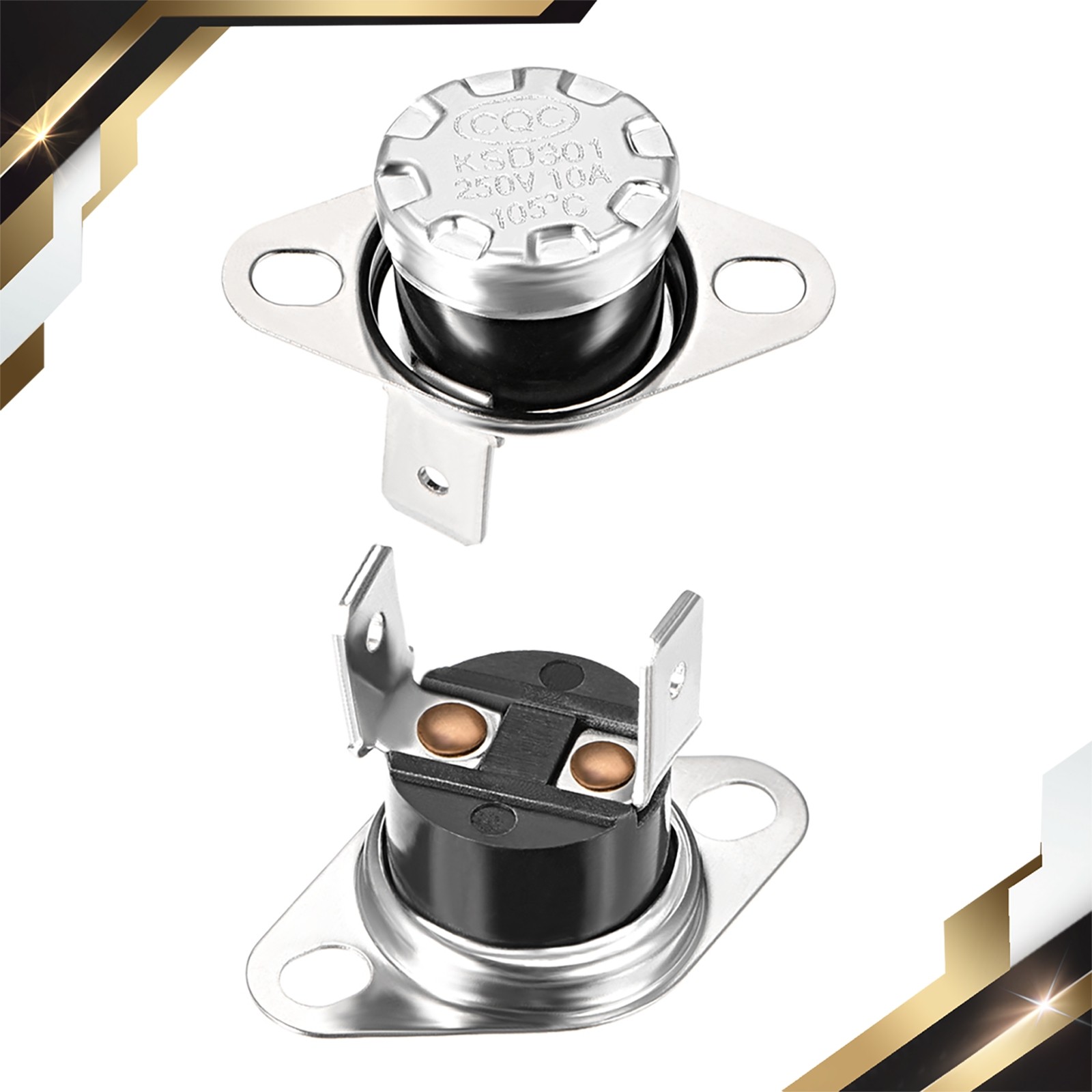 2 x Temperature Control Switch Thermostat KSD301 105°C 10A NC Bakelite Material