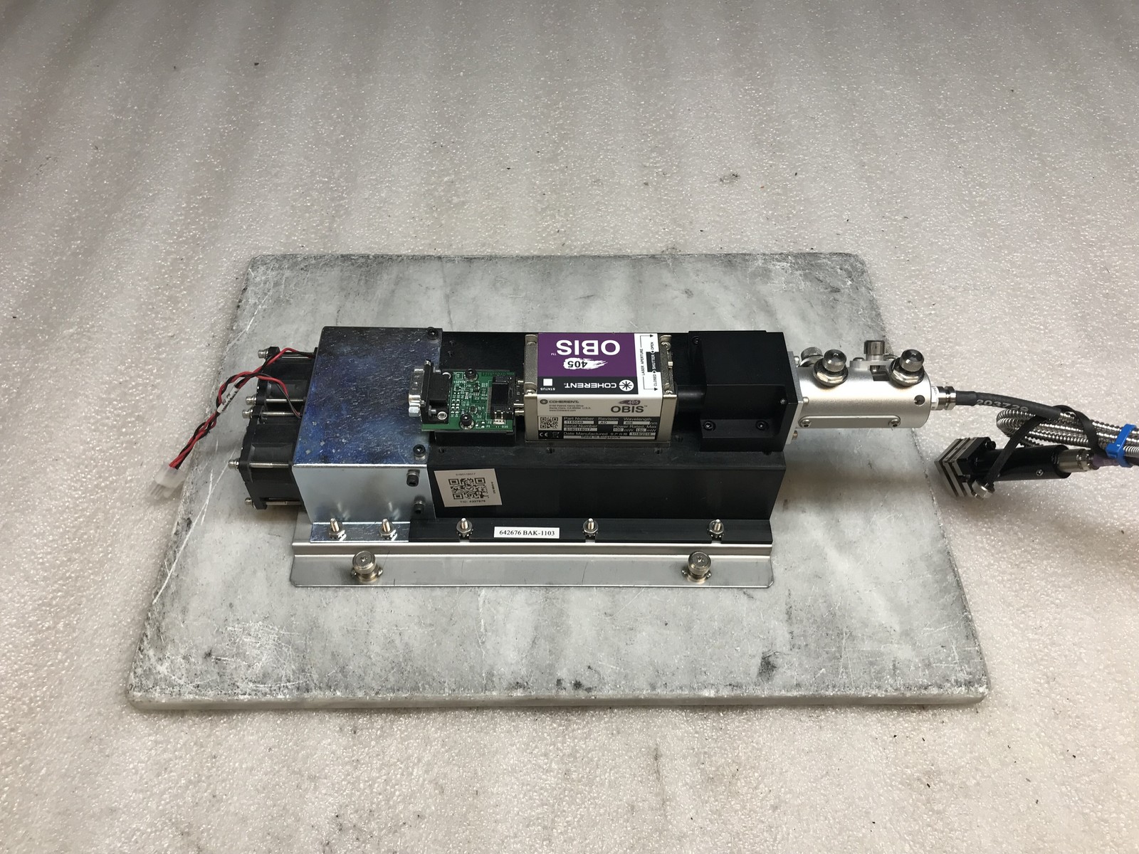 Coherent Obis 405 1185049 406nm 100-150mW mfg 2018 21k Hrs w/ Power Adapter
