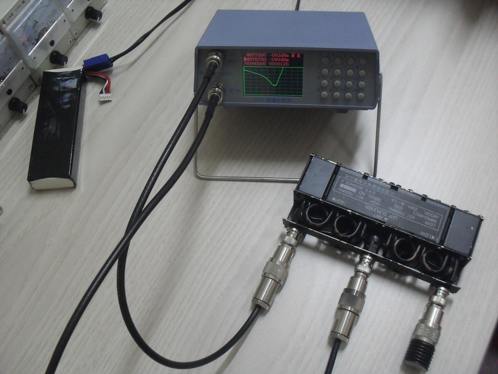 U/V UHF VHF dual band spectrum analyzer with tracking source tuning Duplexers
