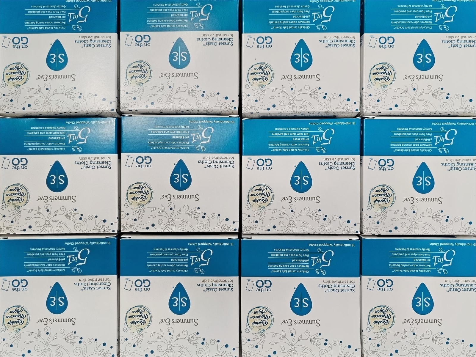 Summers Eve Cleansing Cloths 16 Ct Sunset Oasis (Case Lot 12 - 192 Wipes Total)