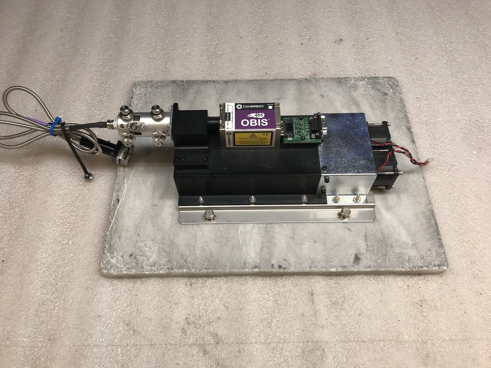Coherent Obis 405 1185049 406nm 100-150mW mfg 2018 21k Hrs w/ Power Adapter