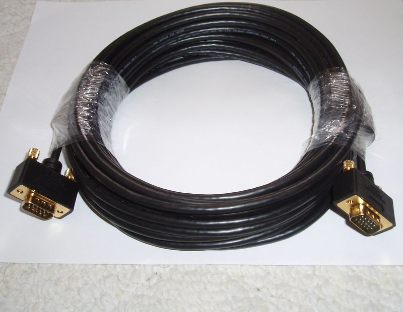 VGA SVGA CABLE CORD MALE TO MALE 50FT 15M FOR PC LCD LED HDTV MONITOR
