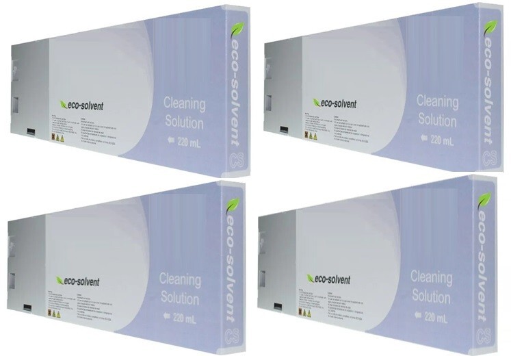 4 x COMPATIBLE ROLAND ECO SOL MAX 2 ECO SOLVENT CLEANING CARTRIDGES 220ML (ESL4)