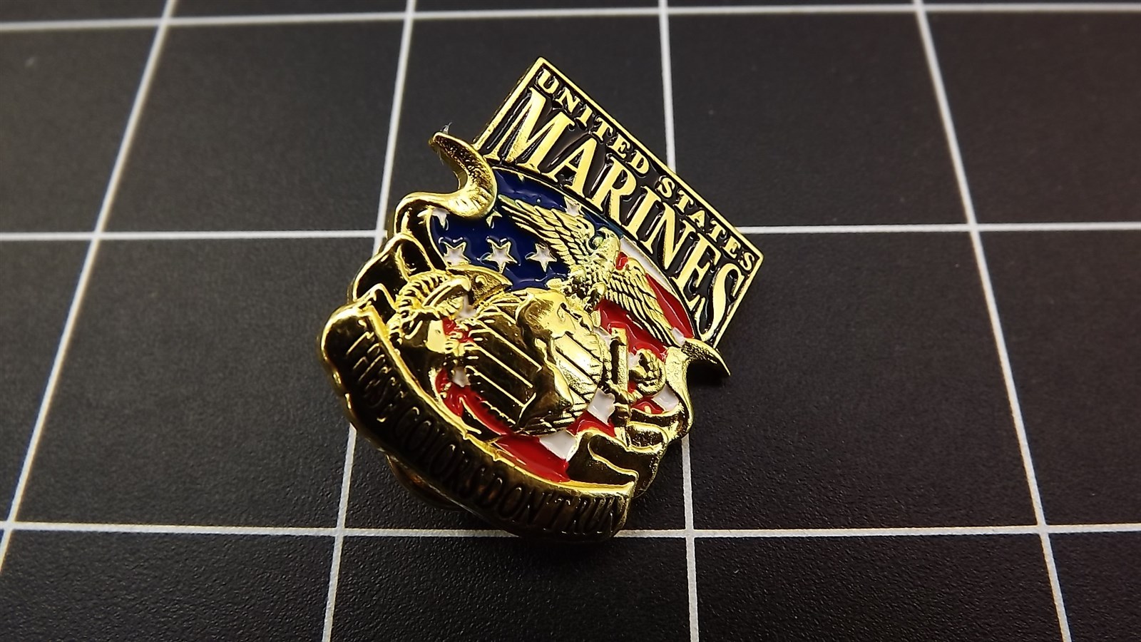 NEW Lapel Pin "USMC THESE COLORS DON'T RUN" ENAMELED LIFETIME GUARANTEE MARINES