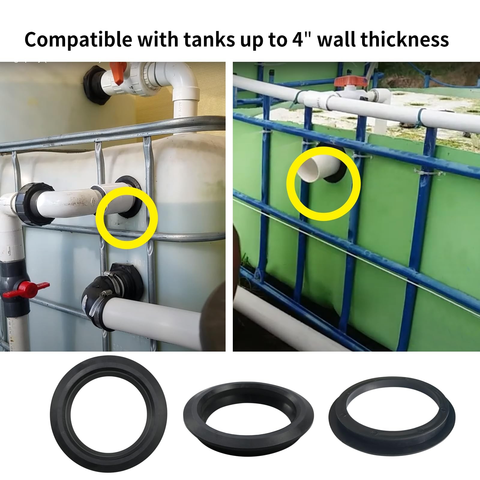 Vsttar 2 pack 4" flexible tank adapter