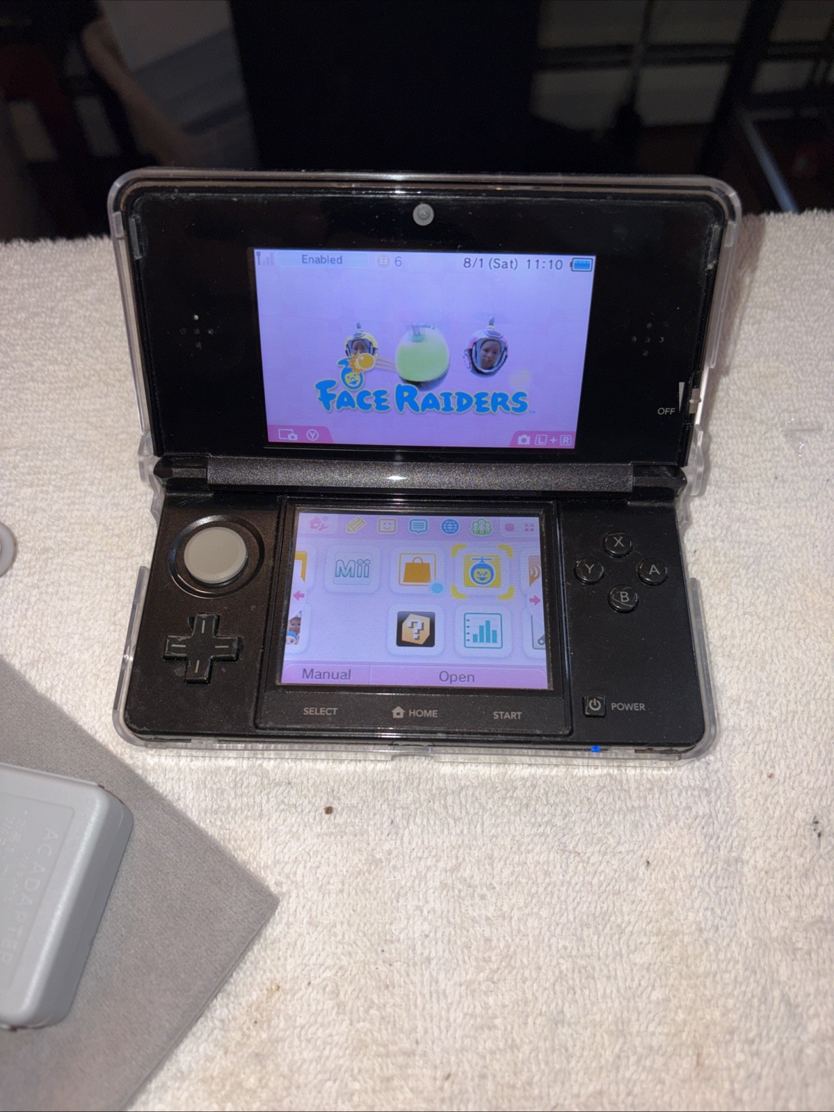 Working Used Nintendo 3DS Black Handheld System w/Charger&Case