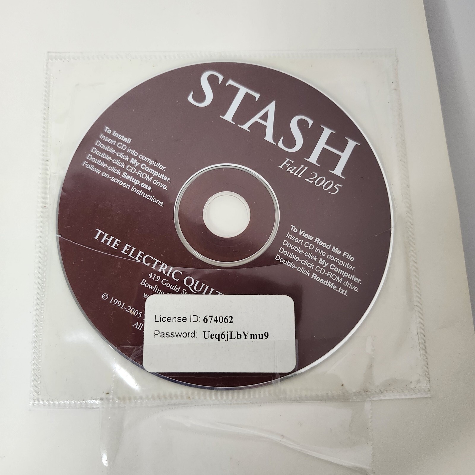 Electric Quilt EQ6 User Manual with STASH 2005 CD Quilting Software Guide