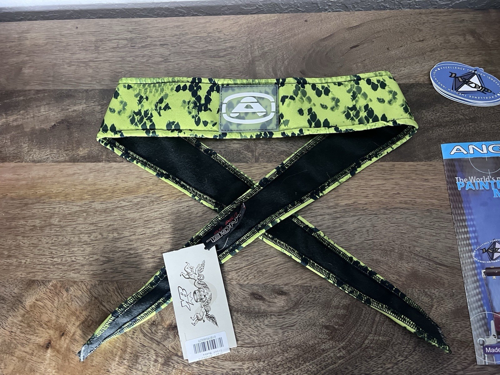 Angel x  Bunkerking Paintball Headband - Green Mamba - Vintage - Padded - NOS