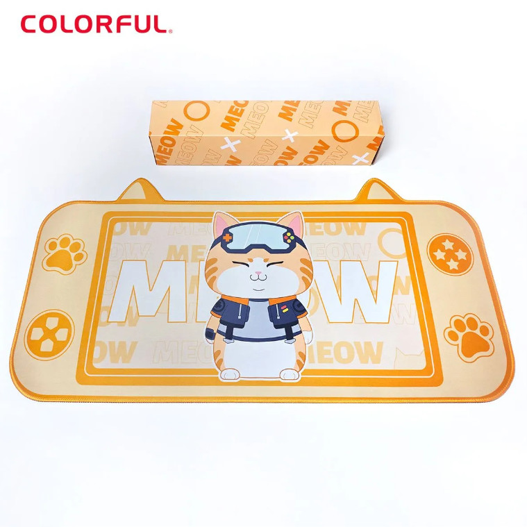 Colorful Meow Orange Cat Extra Large & Extra Thick Non-Slip Mouse Pad
