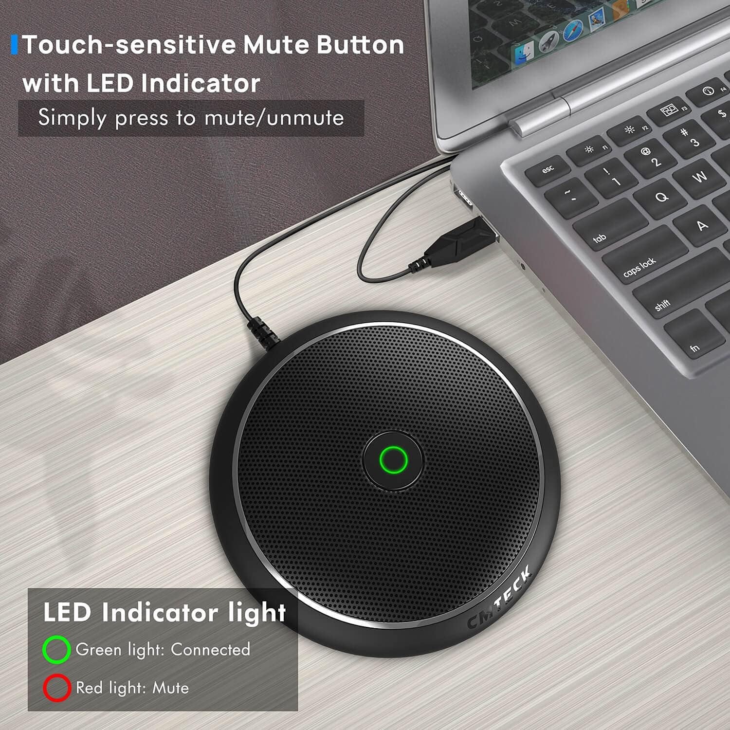CMTECK Conference USB Microphone, Computer Desktop Mic with Mute Function, Omnid