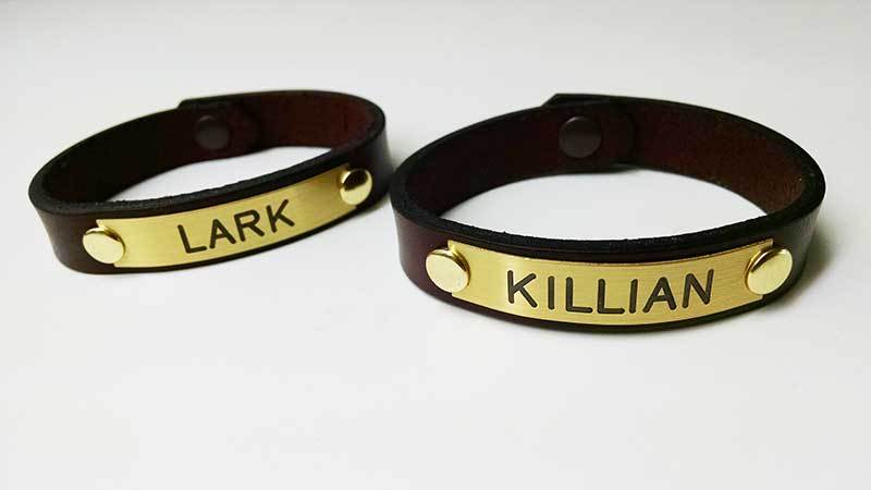 LEATHER HORSE BRACELET CHILD/YOUTH HANDMADE WITH CUSTOM ENGRAVED BRASS PLATE