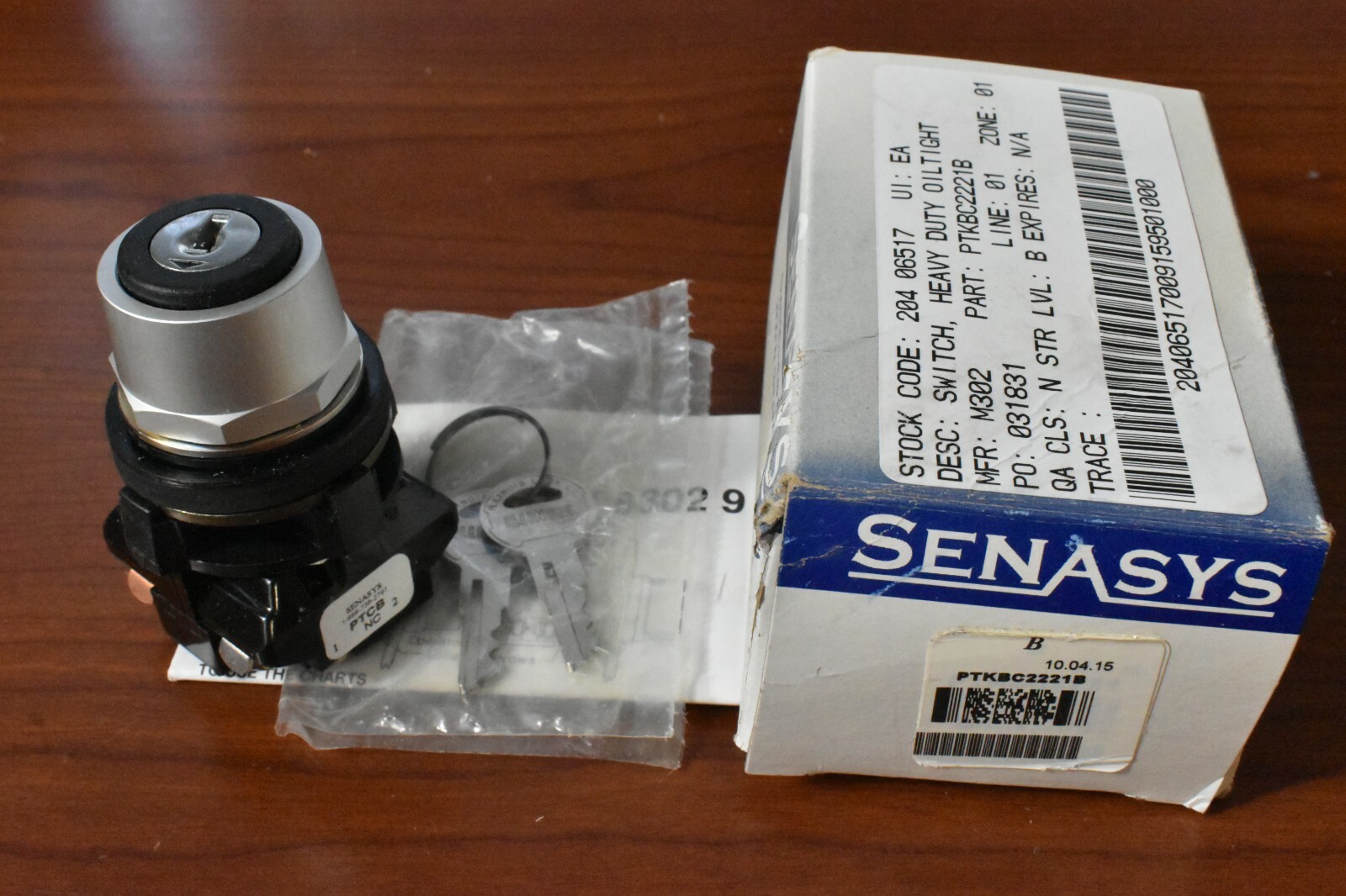 Senasys Honeywell PTKBC2221B Microswitch Selector Switch with Keys PTKBC2221