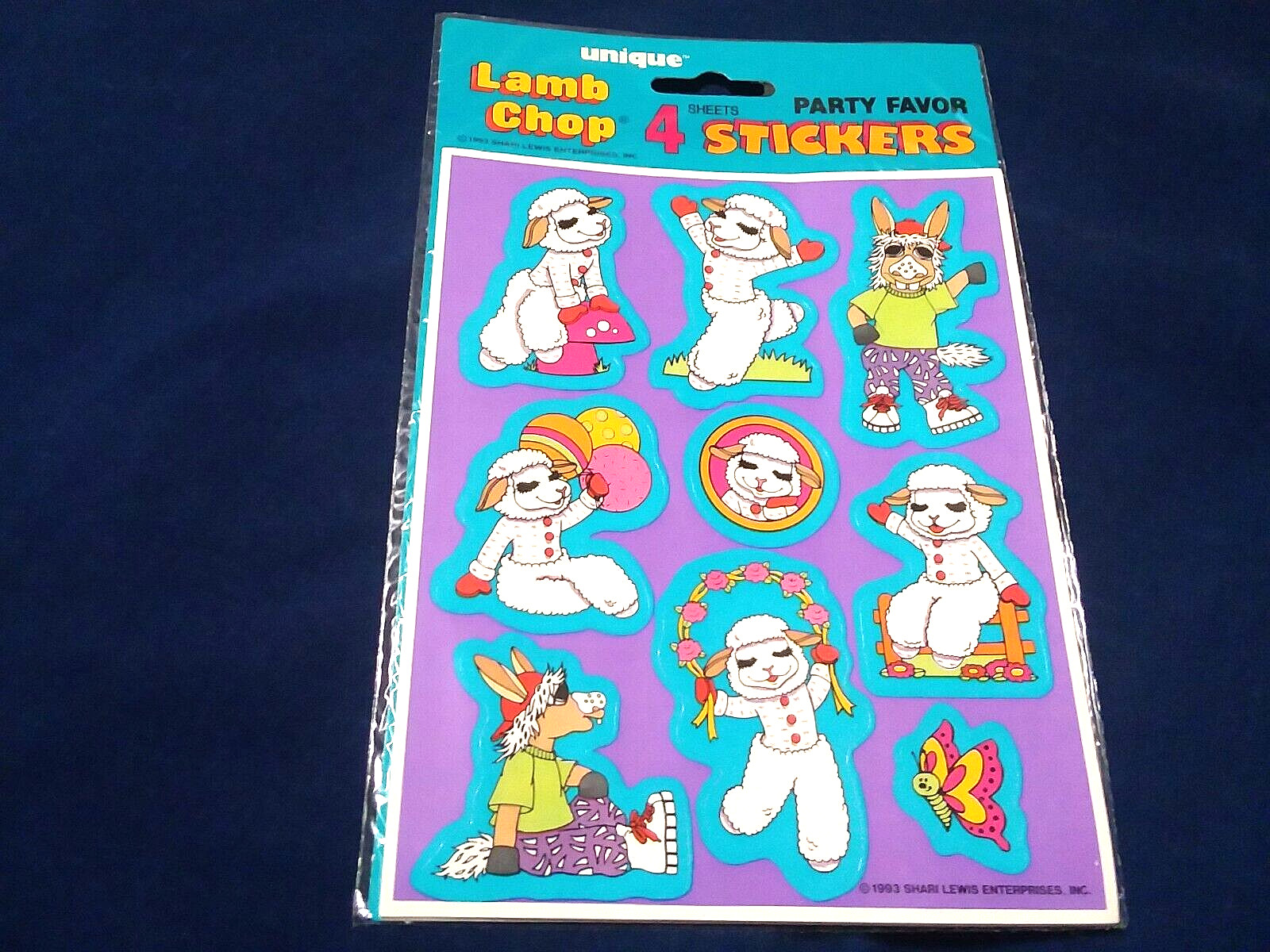 1 PACK Vintage Lambchop Stickers Sheets TOTAL OF 4 SHEETS OF STICKERS lamb chop
