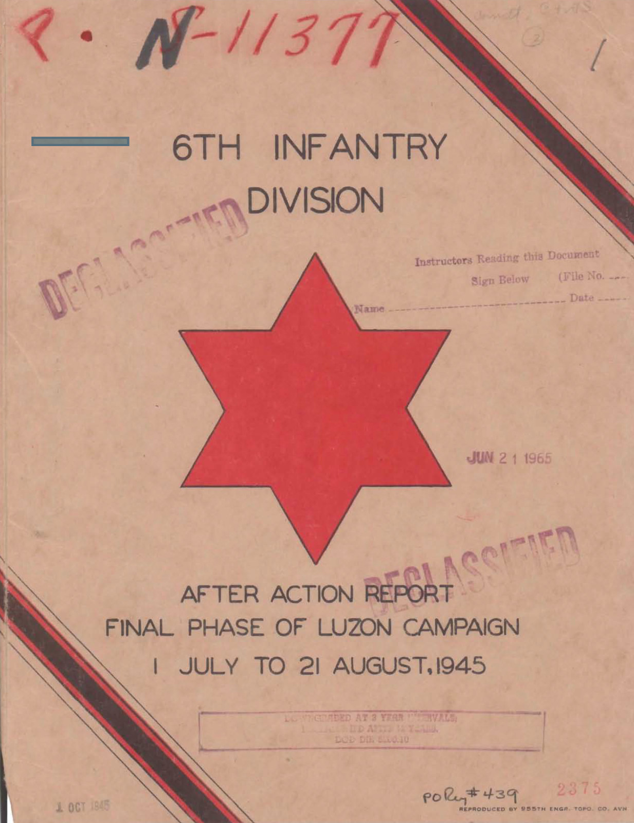 54 Page Historical Report Luzon Campaign 6th Infantry Division on Data CD