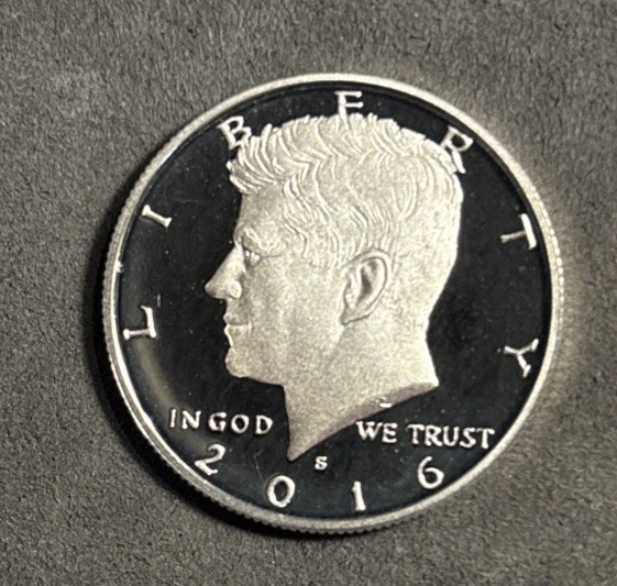 2016 S Silver Proof Kennedy Half Dollar 50c 90% Silver 0.900 Fine
