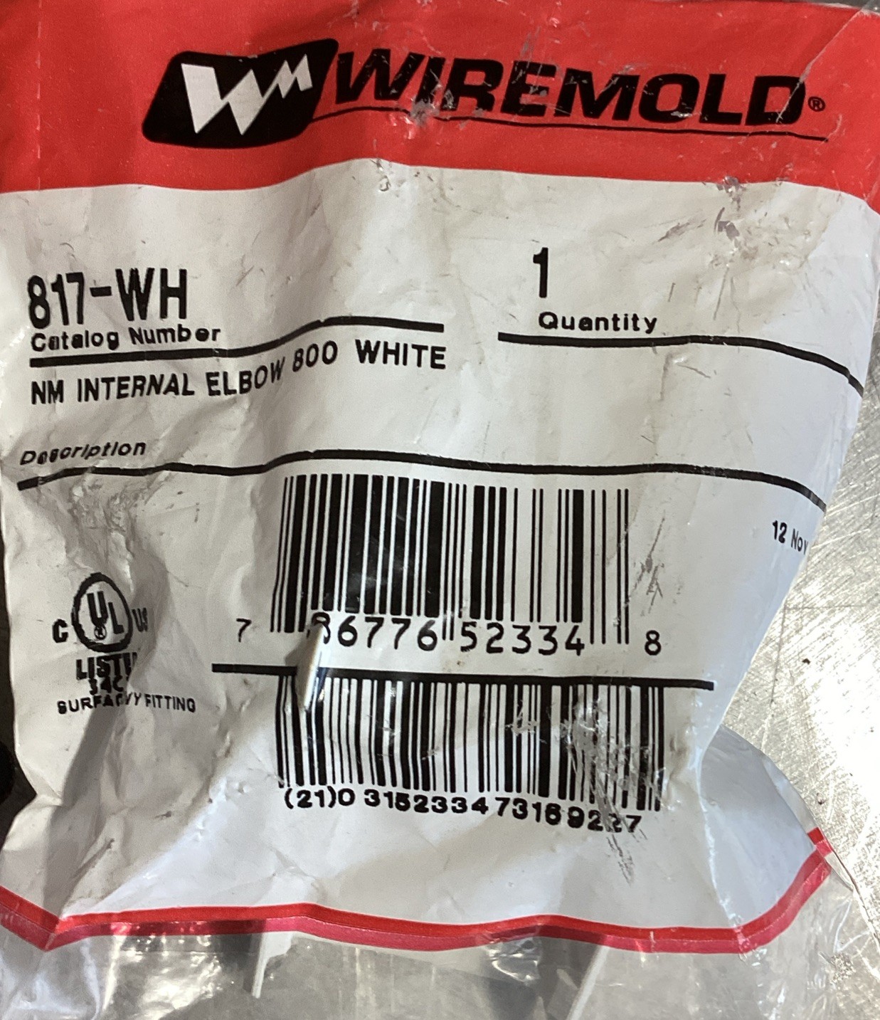 Wiremold White 90-degree Flat Elbow 817-WH