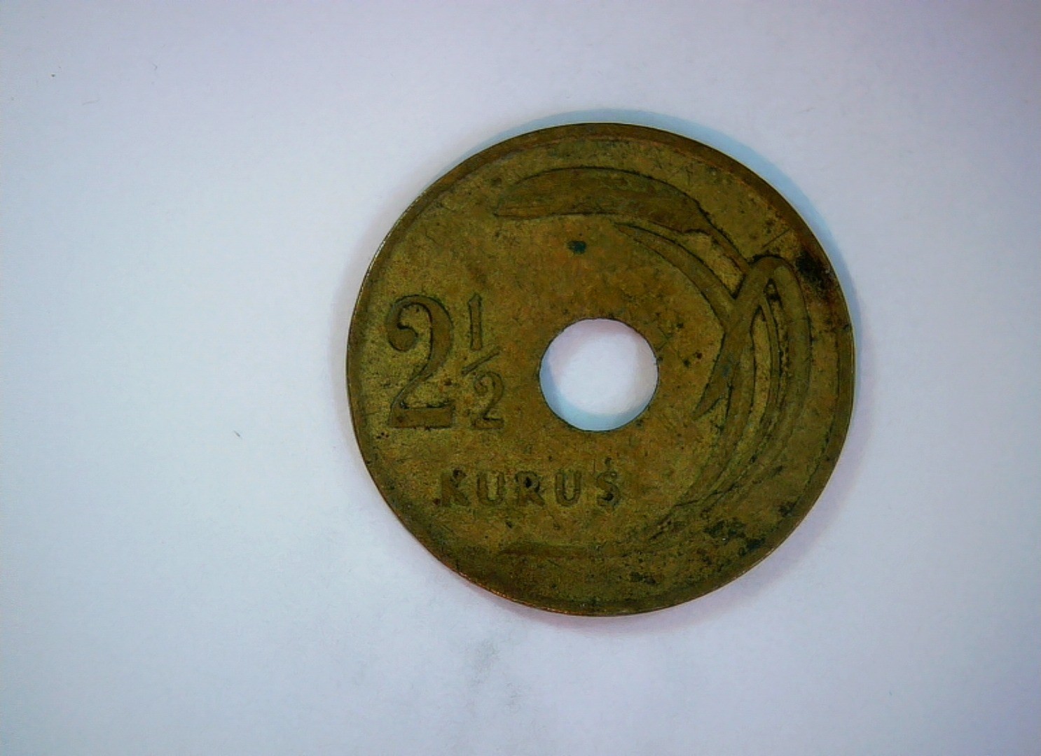 Turkey 1948 2 1/2 Kurus Turkey Republic holed Kurus coinage Coin