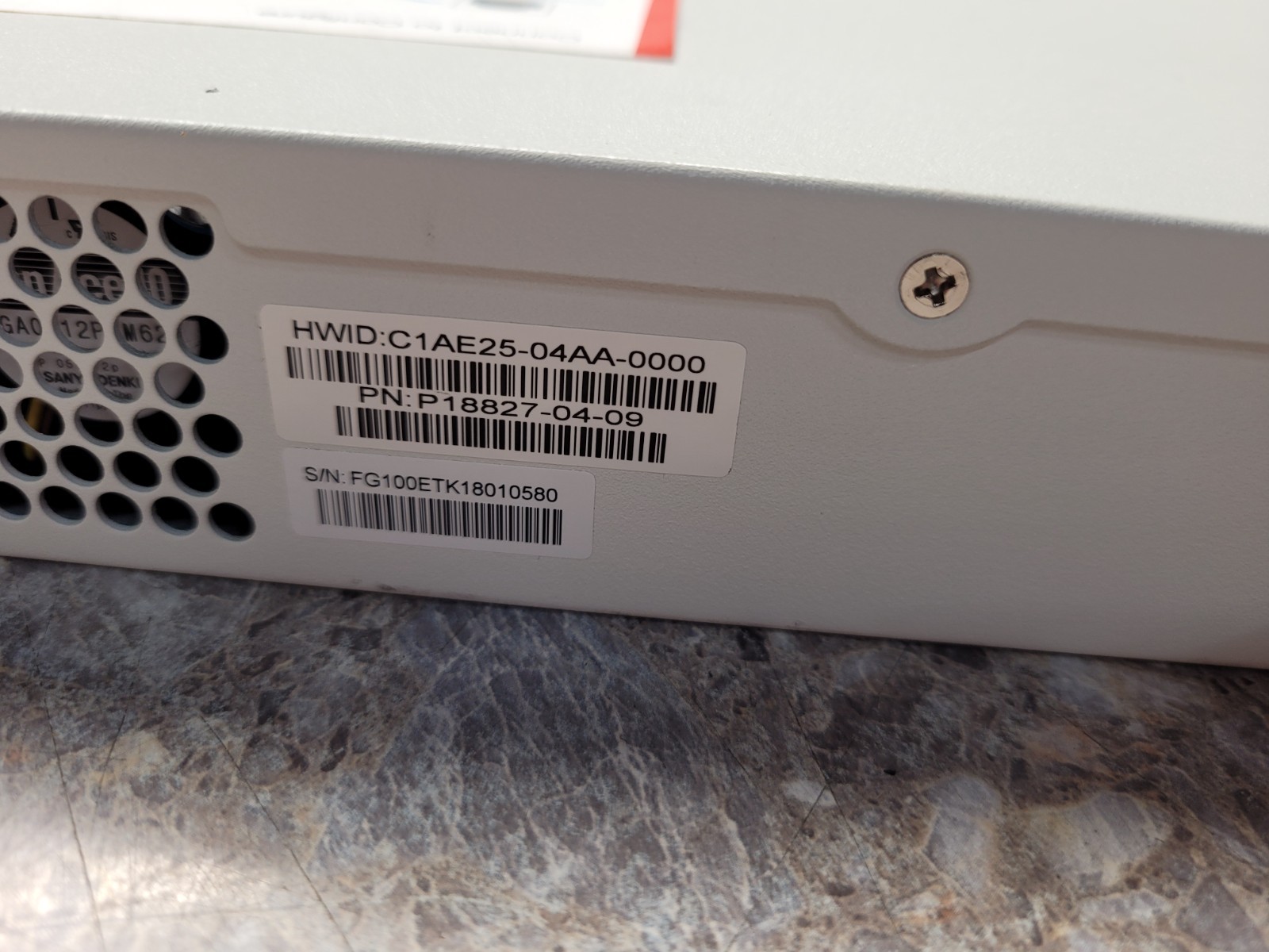 Fortinet FortiGate 100E Firewall (No Licensing) Includes Power Cable