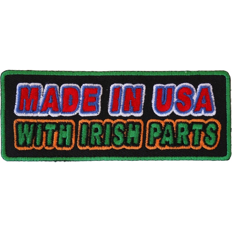 Embroidered Patch, Made In USA With Irish Parts, 4" x 1.5" (10.2 cm x 3.8 cm)