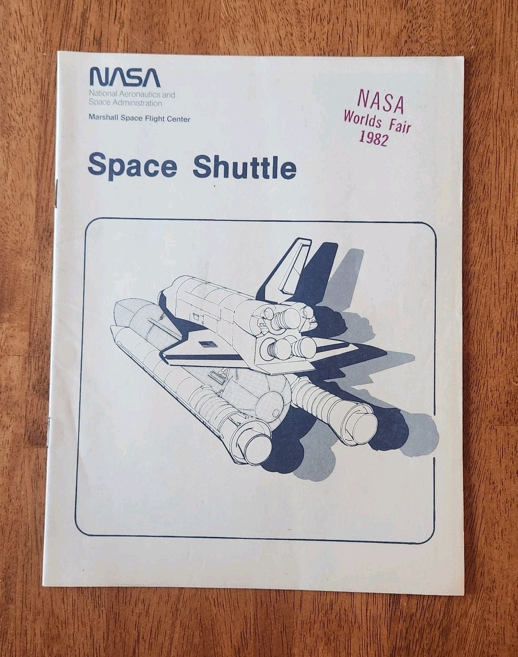 1982 NASA Space Shuttle Booklet 8.5"x11" Blue & White Printed Marshall Center