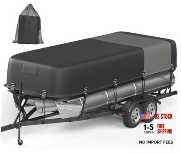 5-Ply 1600D+1200D Pontoon Boat Cover - Fully Waterproof & Ultra-Durable Tear
