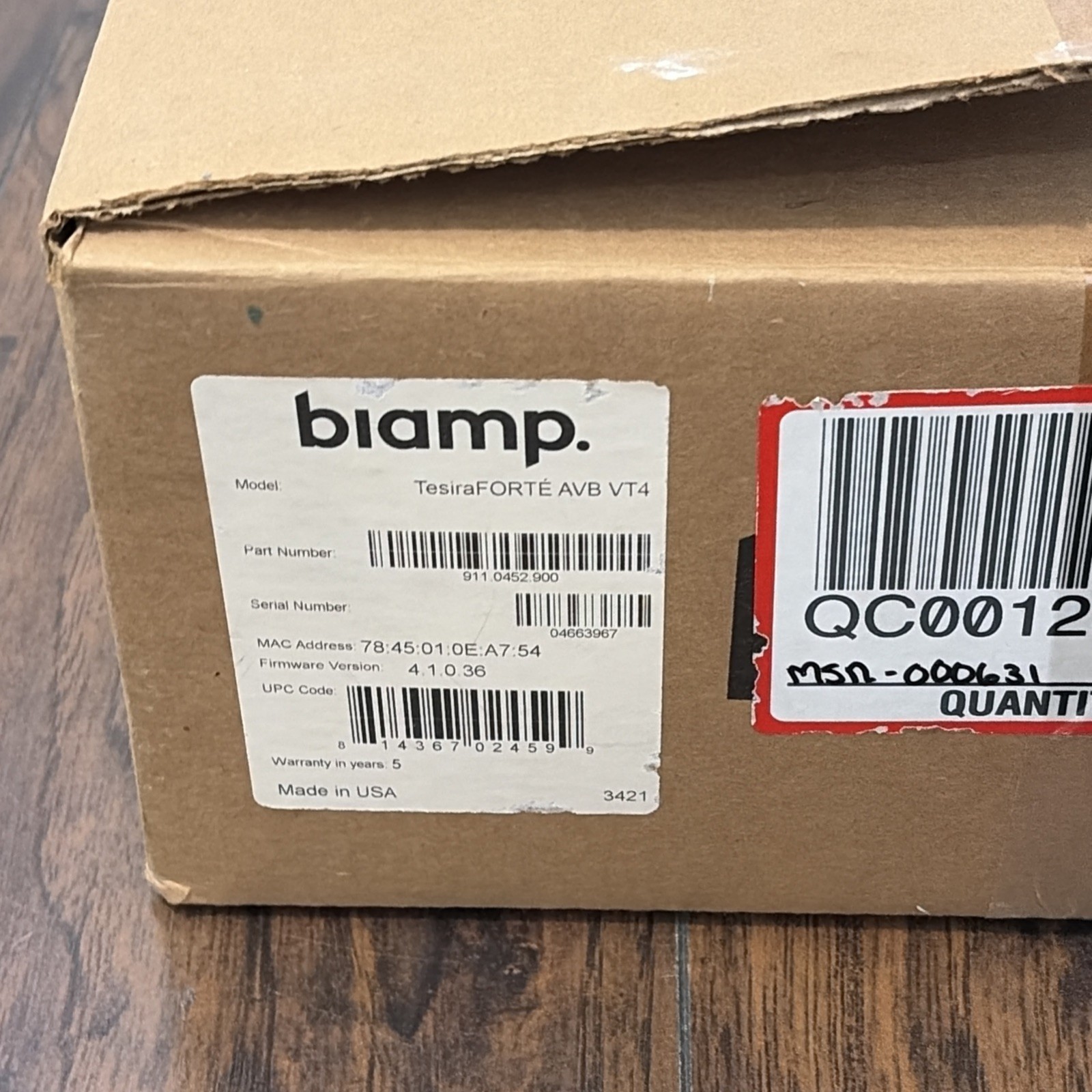 Biamp TesiraFORTE AVB VT4 Digital Audio Processor 911.0452.900 (K8) - NEW
