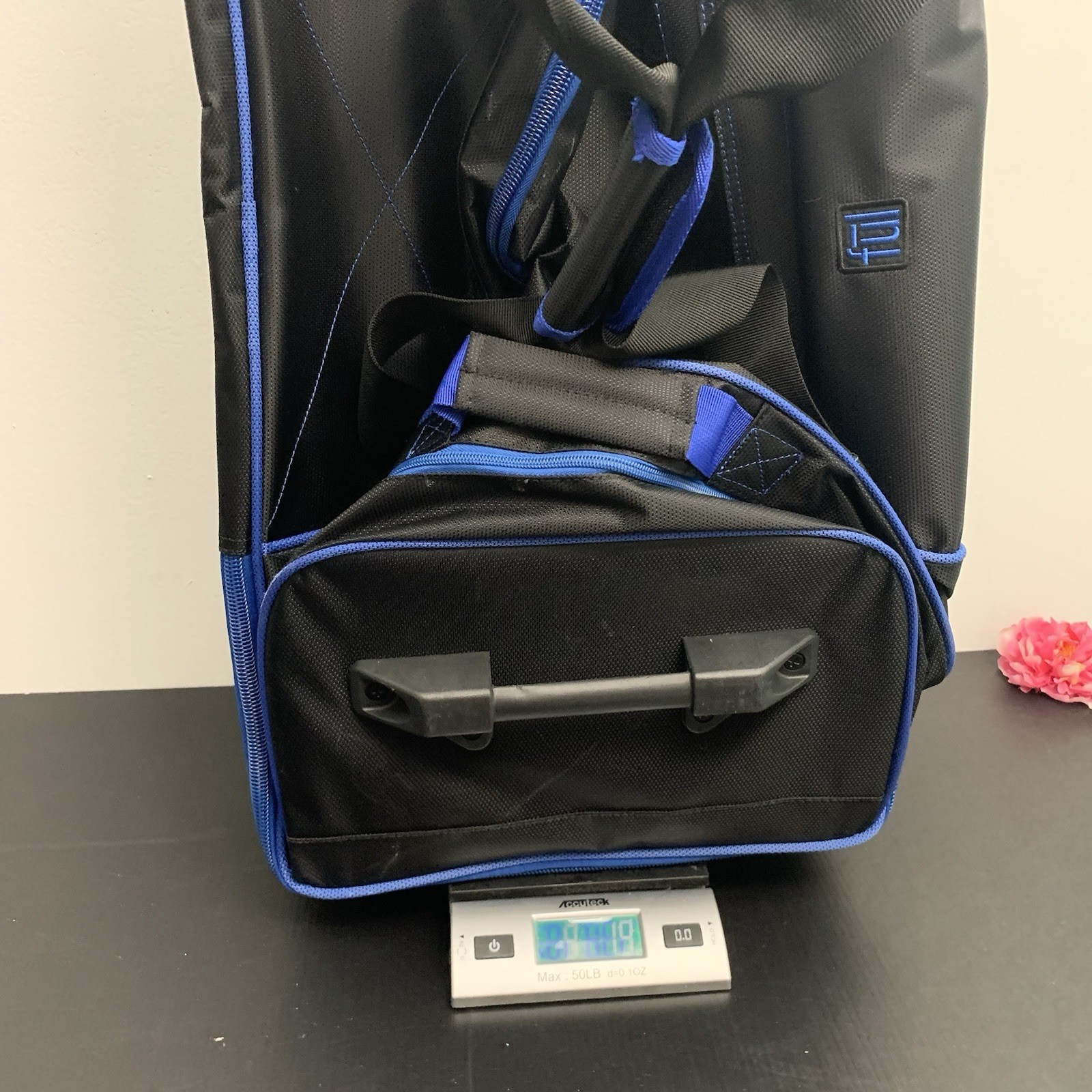 FŪL - Full Split Level Rolling Duffle Luggage Bag with Wheels - Black / Blue