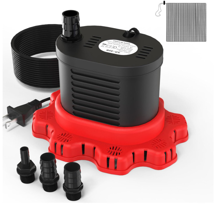Bomba Sumergible 850 GPH para Piscina con Manguera de 16' y Cable 25'. Negro