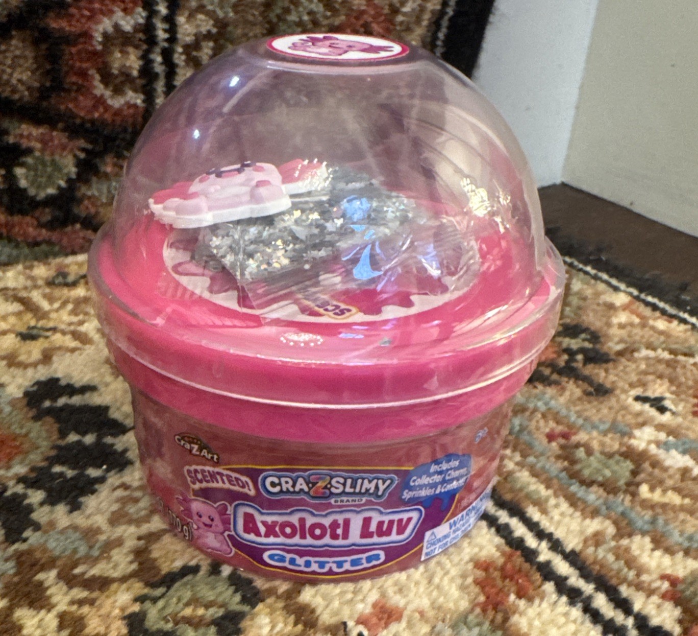 Cra-Z-Slimy Slime Pink Dome Axoiotl Luv Glitter Pack 6 Oz