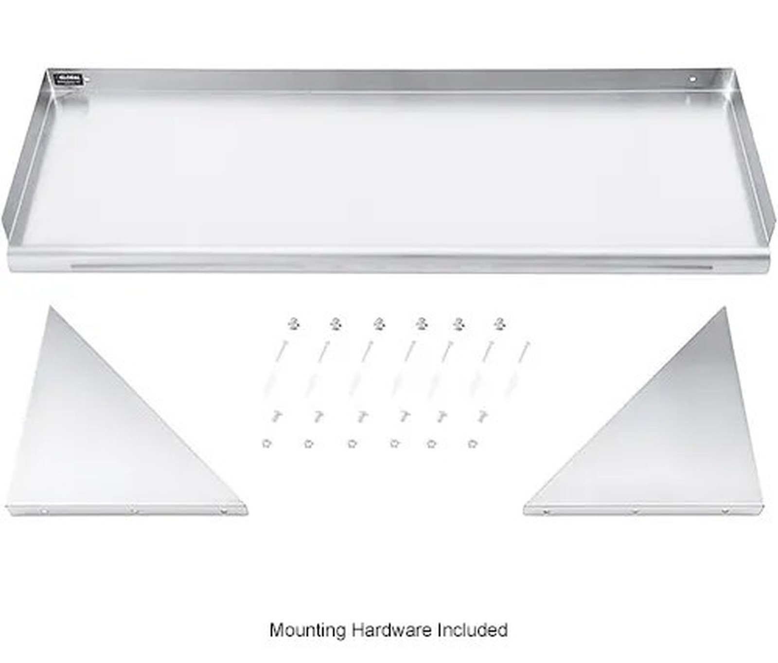 Wall Mount Shelf with 1-1/2" Lip 18 Gauge 430 Stainless Steel 36"W x 12"D