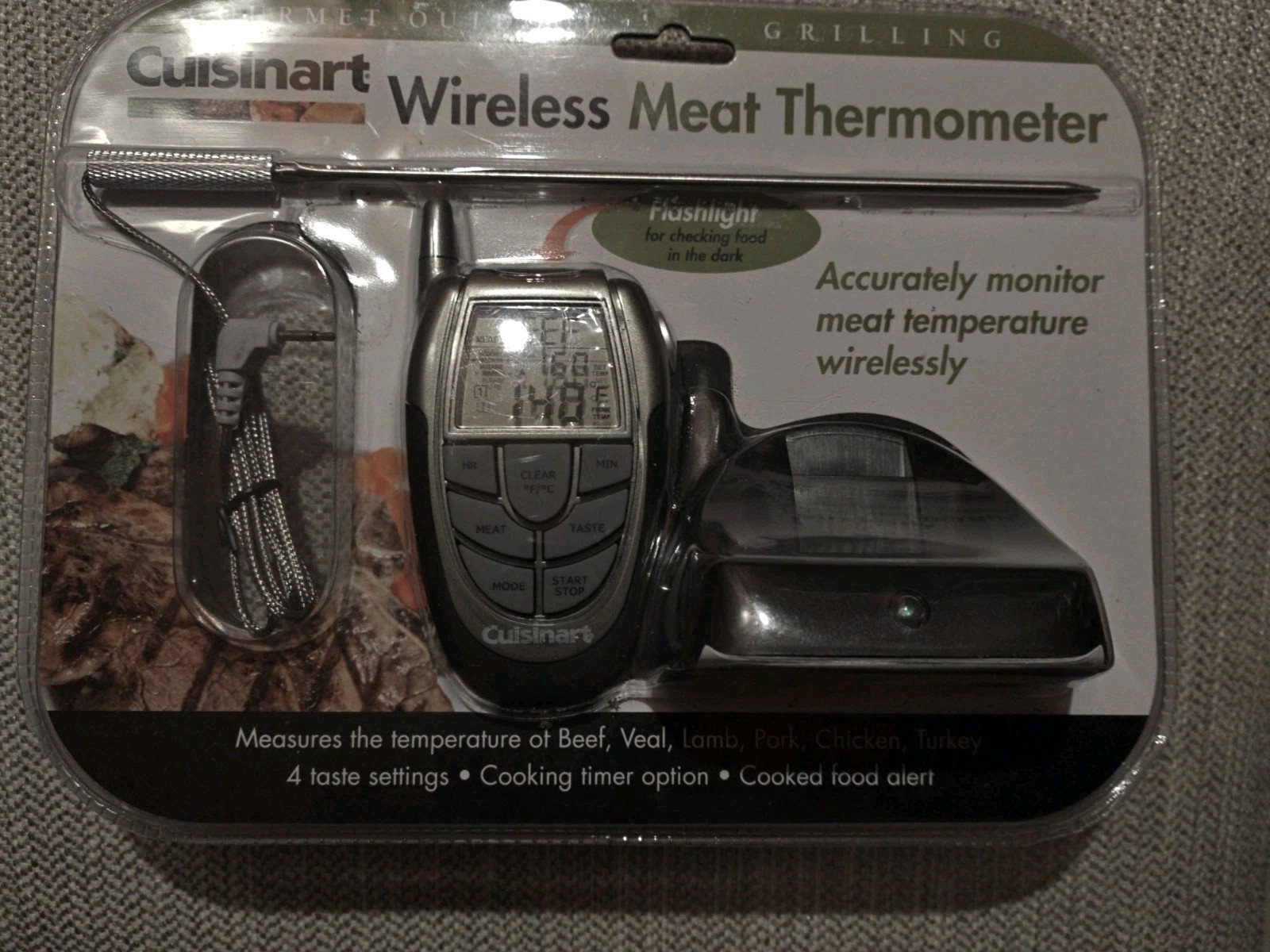 Cuisinart Wireless Meat Thermometer Gourmet Outdoor Grilling Brand New