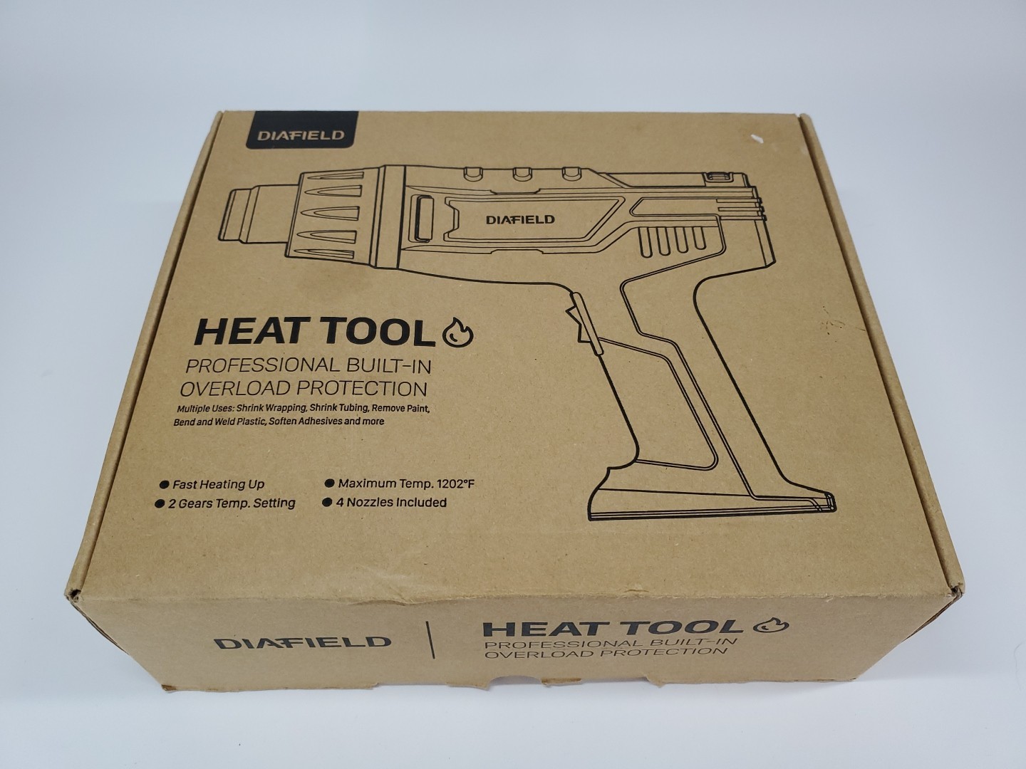 Diafield 1850W Heat Gun Tool 4 Nozzles Inuded 1200°F Max Fast Heat Up 🔥