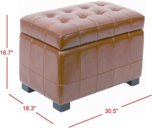 Safavieh MANHATTAN SM STORAGE OTTOMAN, Reduced Price 2172780627 HUD4201C